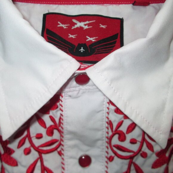 El Señor de los Cielos White Red Snap Mens Sz 2XL Cowboy Western Halloween - Picture 11 of 16